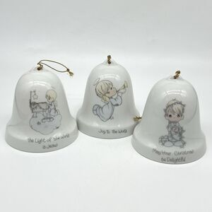 Precious Moments Christmas Ornament Hanging Bells 1985 Vintage Enesco Porcelain